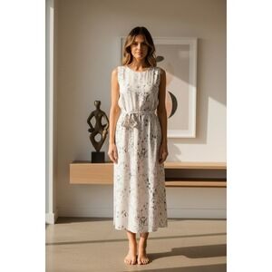 AllSaints Women's 10 Print  V-Neck Sleeveless Karian Yermo Maxi Dress Sz 0